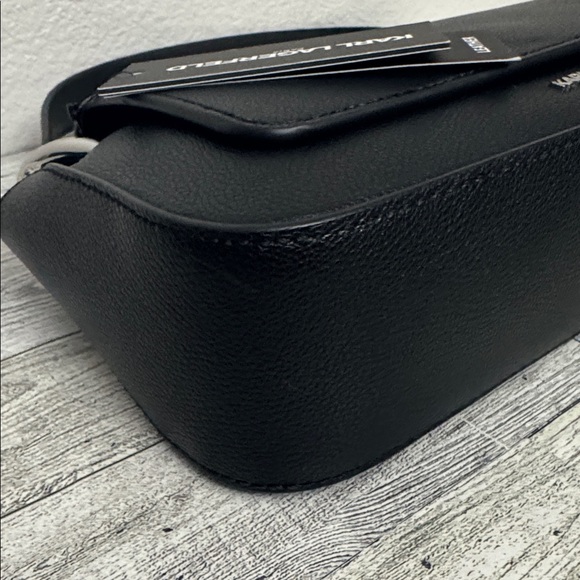 Karl Lagerfeld Monet Black Leather Shoulder Bag NWT - Picture 7 of 15